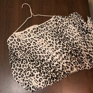 HM leophard top long L